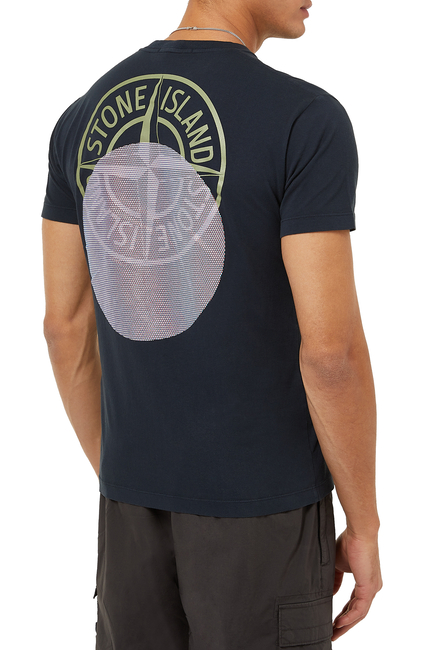 Cotton Jersey 'Tricromia Three' Print Garment Dyed T-Shirt